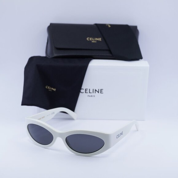 Celine CL40288I 25A MONOCHROMS Cat Eye Sunglasses–Ivory\Grey - Picture 1 of 9